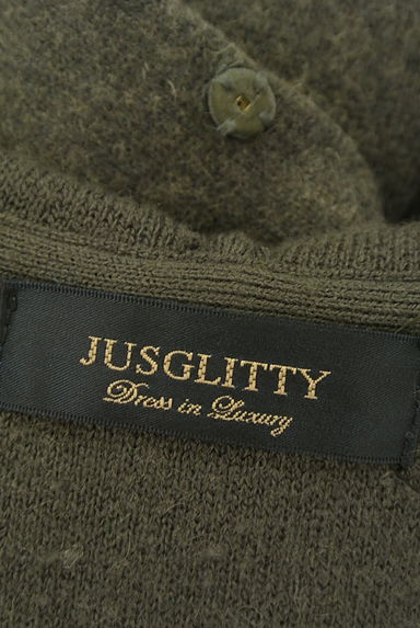 JUSGLITTY（ジャスグリッティー）の古着「ボリュームファー付きフーディロングニットカーディガン（カーディガン・ボレロ）」大画像６へ