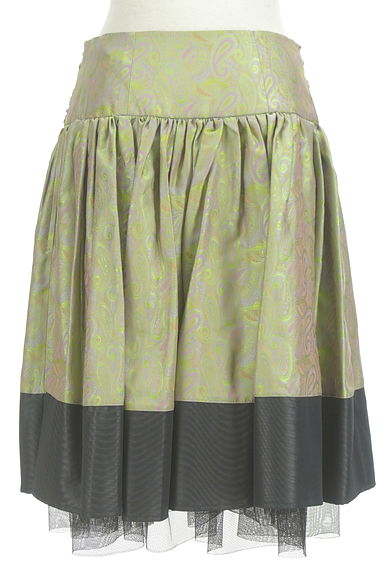 DOUBLE STANDARD CLOTHING（ダブルスタンダードクロージング）の古着「ペイズリー柄切替ギャザー膝丈スカート（スカート）」大画像２へ
