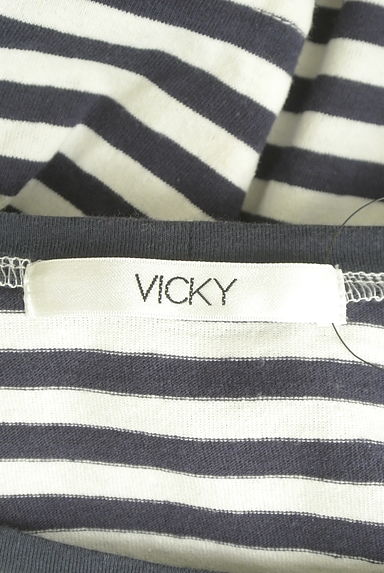 VICKY（ビッキー）の古着「ボートネックマリンボーダーカットソー（カットソー・プルオーバー）」大画像６へ