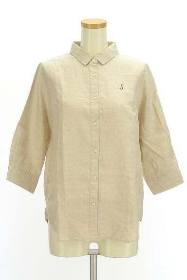SM2（サマンサモスモス）の古着「ワンポイント刺繍七分袖リネンシャツ（カジュアルシャツ）」大画像１へ