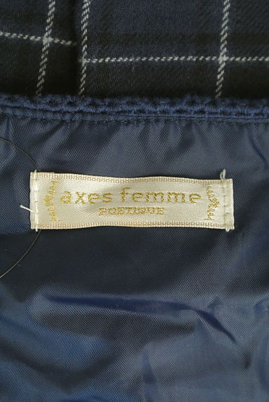 axes femme（アクシーズファム）の古着「チェック柄起毛膝上フレアワンピース（ワンピース・チュニック）」大画像６へ