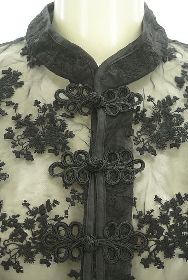 axes femme（アクシーズファム）の古着「花刺繍入りオーガンジーチャイナブラウス（ブラウス）」大画像４へ