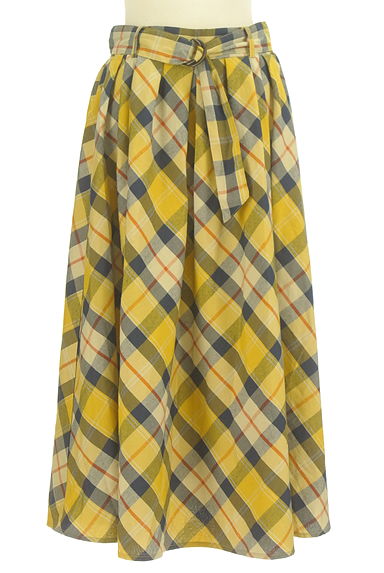 Couture Brooch（クチュールブローチ）の古着「ベルト付きチェック柄ロングスカート（ロングスカート・マキシスカート）」大画像１へ