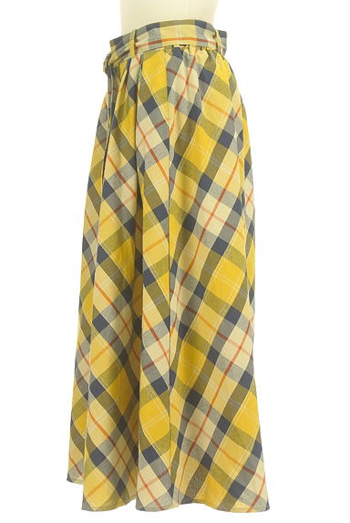 Couture Brooch（クチュールブローチ）の古着「ベルト付きチェック柄ロングスカート（ロングスカート・マキシスカート）」大画像３へ