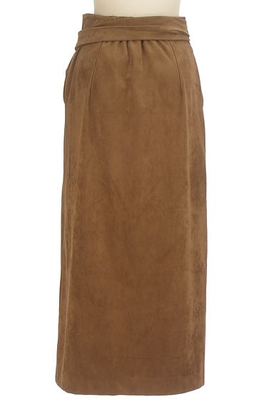 Ungrid（アングリッド）の古着「ウエストリボンラップ風スウェードロングスカート（ロングスカート・マキシスカート）」大画像２へ