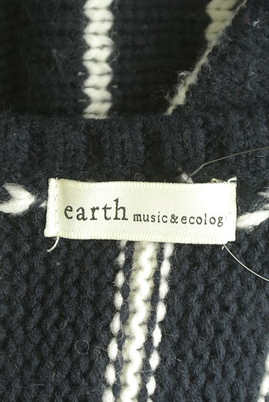 earth music&ecology（アースミュージック＆エコロジー）の古着「テールカットストライプニットトップス（ニット）」大画像６へ
