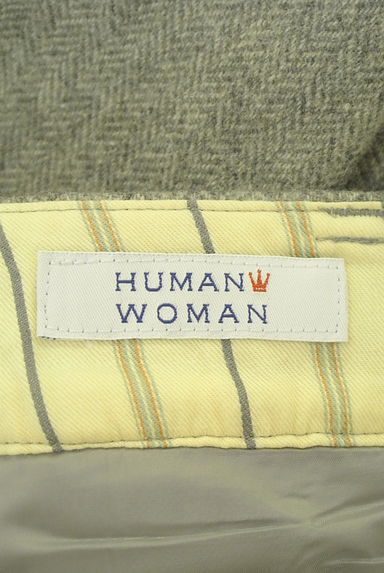 HUMAN WOMAN（ヒューマンウーマン）の古着「ヘリンボーン起毛セミワイドパンツ（パンツ）」大画像６へ