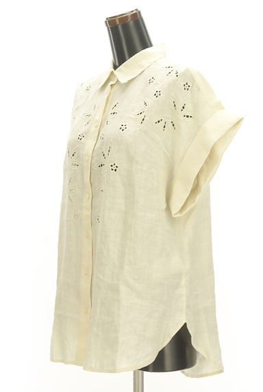 Ralph Lauren（ラルフローレン）の古着「カットワーク刺繍フレンチスリーブリネンシャツ（ブラウス）」大画像３へ