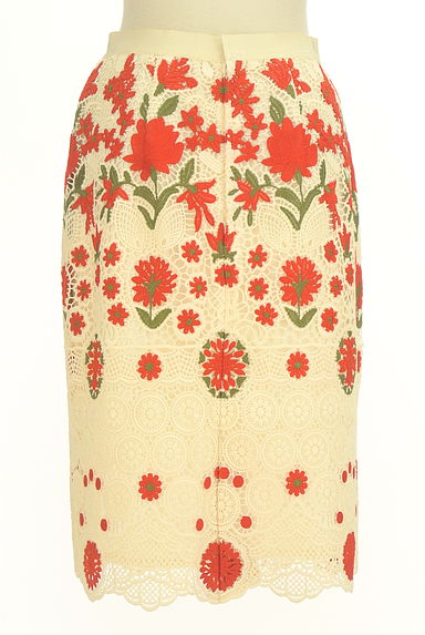 Rose Tiara（ローズティアラ）の古着「花柄刺繍透かし編みミディタイトスカート（ロングスカート・マキシスカート）」大画像２へ