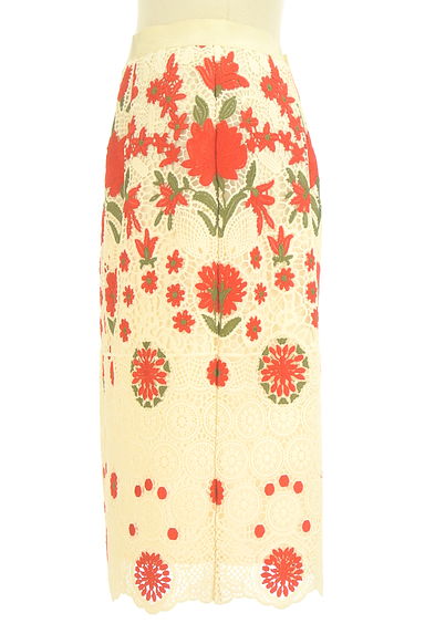 Rose Tiara（ローズティアラ）の古着「花柄刺繍透かし編みミディタイトスカート（ロングスカート・マキシスカート）」大画像３へ