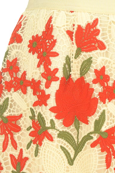 Rose Tiara（ローズティアラ）の古着「花柄刺繍透かし編みミディタイトスカート（ロングスカート・マキシスカート）」大画像４へ