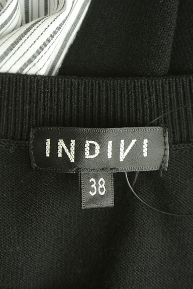 INDIVI（インディヴィ）の古着「レイヤード風シャツドッキングニットトップス（ニット）」大画像６へ