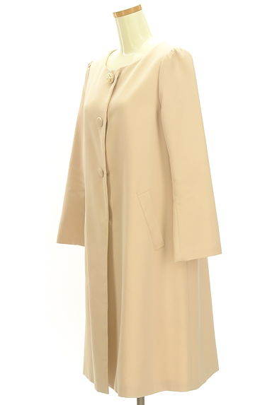 Couture Brooch（クチュールブローチ）の古着「パールボタンノーカラーロングコート（コート）」大画像３へ