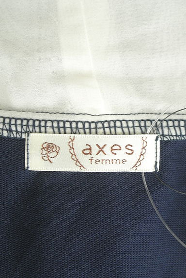 axes femme（アクシーズファム）の古着「シフォンリボンカーディガン風プルオーバー（カットソー・プルオーバー）」大画像６へ