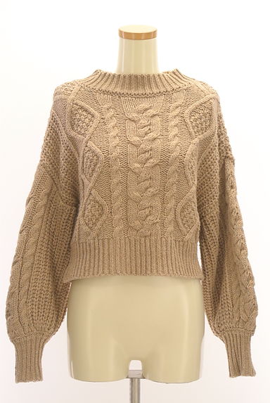 N.Natural Beauty Basic*（エヌ ナチュラルビューティーベーシック）の古着「ボリューム袖ケーブル編みセーター（セーター）」大画像１へ
