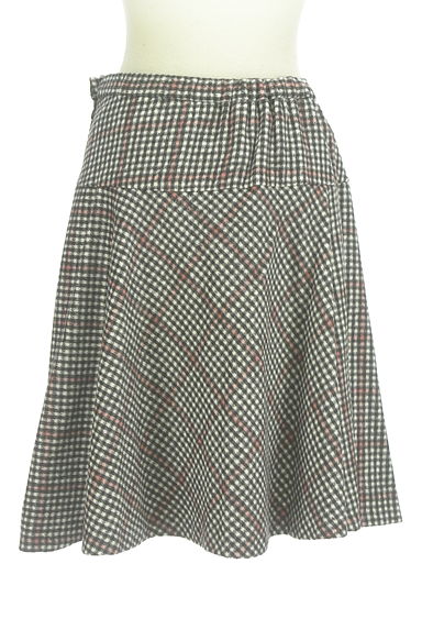 Couture Brooch（クチュールブローチ）の古着「膝丈起毛チェックフレアスカート（スカート）」大画像２へ