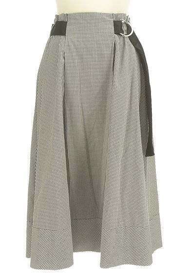 Couture Brooch（クチュールブローチ）の古着「ドッキングベルトチェック柄ミモレスカート（ロングスカート・マキシスカート）」大画像１へ
