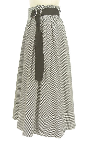 Couture Brooch（クチュールブローチ）の古着「ドッキングベルトチェック柄ミモレスカート（ロングスカート・マキシスカート）」大画像３へ