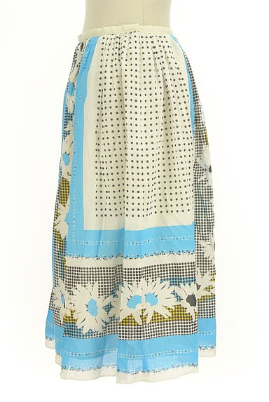 Dot and Stripes CHILD WOMAN（ドットアンドストライプス チャイルドウーマン）の古着「花柄×ドットミモレスカート（ロングスカート・マキシスカート）」大画像３へ