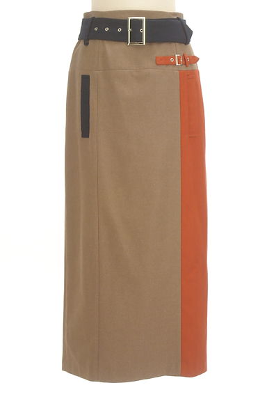 REDYAZEL（レディアゼル）の古着「ベルト付き配色ロングスカート（ロングスカート・マキシスカート）」大画像１へ