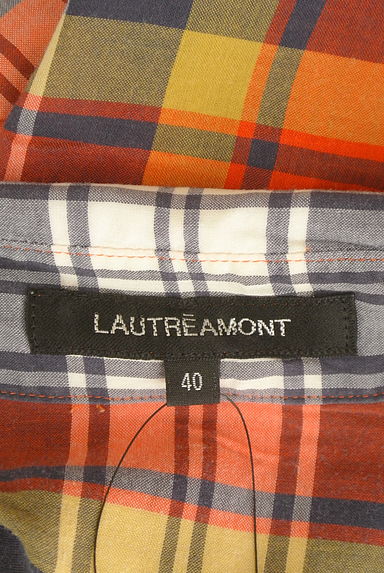 LAUTREAMONT（ロートレアモン）の古着「８分袖チェック柄シアーシャツ（ブラウス）」大画像６へ