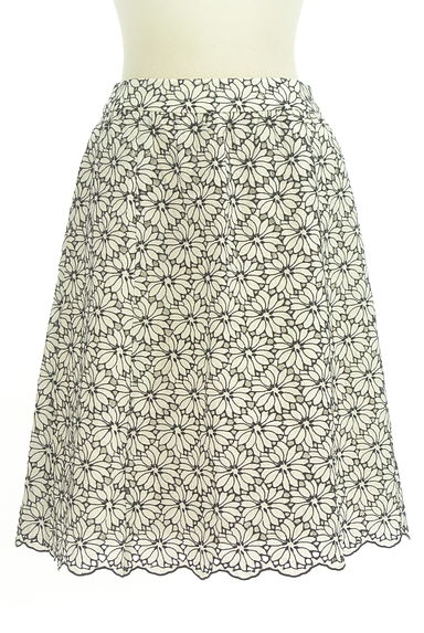 クリックで大画像表示 Feroux(フェルゥ)の古着「花柄カットワーク刺繍膝丈スカラップスカート(スカート)」大画像1へ