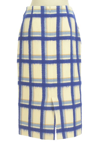 Viaggio Blu（ビアッジョブルー）の古着「ミモレ丈チェック柄ウールタイトスカート（ロングスカート・マキシスカート）」大画像２へ