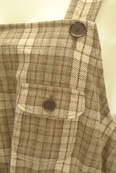 POU DOU DOU（プードゥドゥ）の古着「チェック柄ウール混ジャンパースカート（キャミワンピース）」大画像４へ