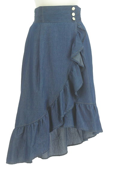 axes femme（アクシーズファム）の古着「ボリュームフリル膝下丈アシメ巻きスカート（ロングスカート・マキシスカート）」大画像１へ