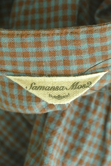 SM2（サマンサモスモス）の古着「チェック柄バンドカラーシャツ（ブラウス）」大画像６へ