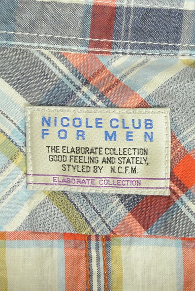 NICOLE（ニコル）の古着「6分袖チェック柄スキッパーシャツ（カジュアルシャツ）」大画像６へ