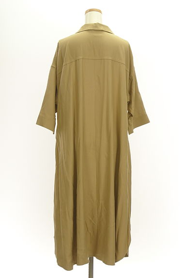 AZUL by moussy（アズールバイマウジー）の古着「七分袖オープンカラーミモレシャツワンピ（カジュアルシャツ）」大画像２へ
