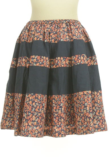 Couture Brooch（クチュールブローチ）の古着「花柄切替フレア膝丈スカート（スカート）」大画像２へ