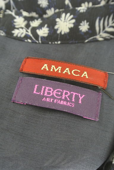 AMACA（アマカ）の古着「８分袖花柄シフォンミモレワンピース（ワンピース・チュニック）」大画像６へ