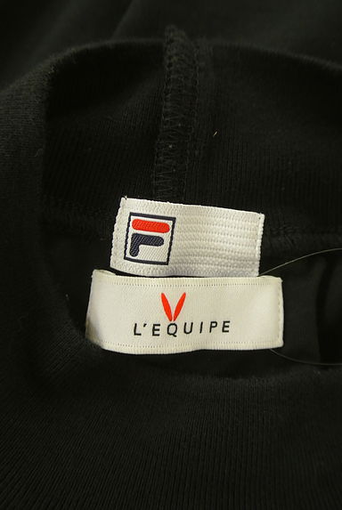 L'EQUIPE（レキップ）の古着「ロゴ刺繍入りフレンチスリーブモックネックトップス（カットソー・プルオーバー）」大画像６へ