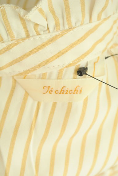 Te chichi（テチチ）の古着「フリルバンドカラーストライプブラウス（カットソー・プルオーバー）」大画像６へ
