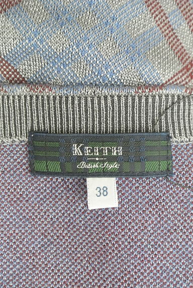 KEITH（キース）の古着「チェック柄ニットトップス（ニット）」大画像６へ
