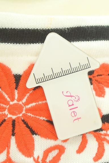 kate spade new york（ケイトスペード ニューヨーク）の古着「ボーダー柄フラワー刺繍プルオーバー（カットソー・プルオーバー）」大画像５へ
