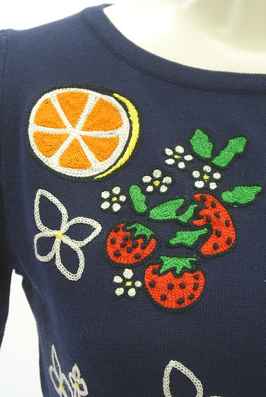 49av.Junko Shimada（49アヴェニュージュンコシマダ）の古着「フルーツ刺繍半袖サマーニット（ニット）」大画像４へ