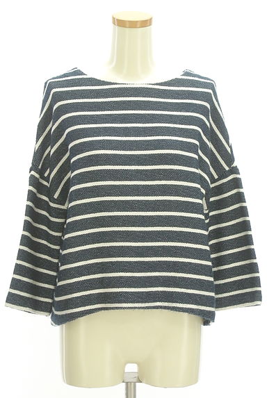 TABASA（タバサ）の古着「ボーダー柄ニットプルオーバー（ニット）」大画像１へ