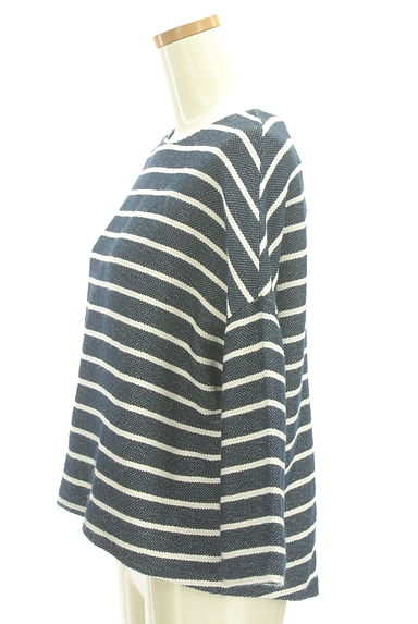 TABASA（タバサ）の古着「ボーダー柄ニットプルオーバー（ニット）」大画像３へ