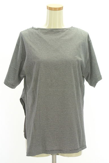 COMME CA（コムサ）の古着「ラメシアーインナー付きアシメボーダーカットソー（Ｔシャツ）」大画像１へ
