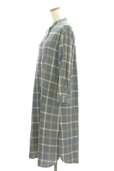 Te chichi（テチチ）の古着「チェック柄ロングシャツワンピース（ワンピース・チュニック）」大画像３へ