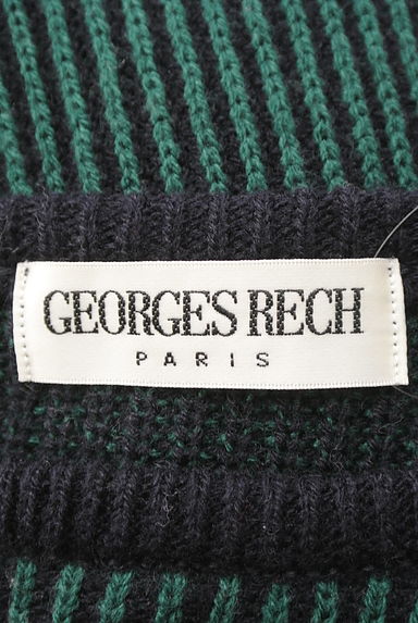 GEORGES RECH（ジョルジュレッシュ）の古着「緑×黒リブニットトップス（ニット）」大画像６へ