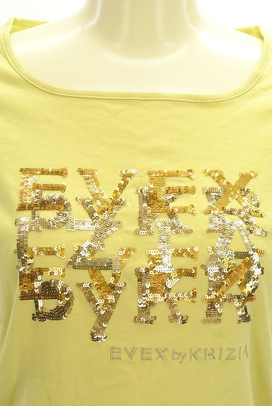 EVEX by KRIZIA（エヴェックス バイ クリツィア）の古着「七分袖スパンコールロゴＴシャツ（Ｔシャツ）」大画像４へ