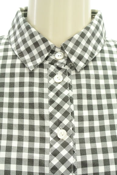 クリックで大画像表示 MICHEL KLEIN(ミッシェルクラン)の古着「ラウンドヘムギンガムチェックシャツ(カジュアルシャツ)」大画像4へ