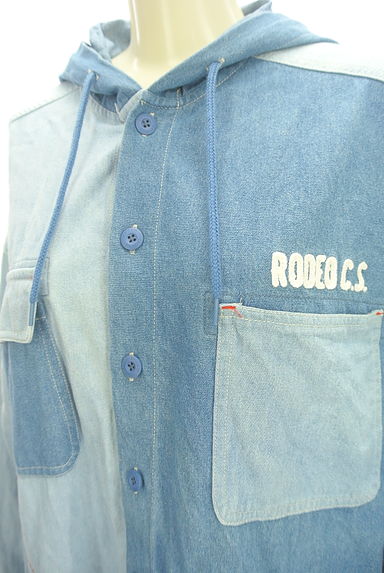 RODEO CROWNS（ロデオクラウン）の古着「バックロゴバイカラーロングシャツパーカー（ブルゾン・スタジャン）」大画像４へ