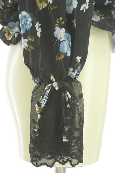 axes femme（アクシーズファム）の古着「花柄×ストライプオフショルダートップス（カットソー・プルオーバー）」大画像５へ