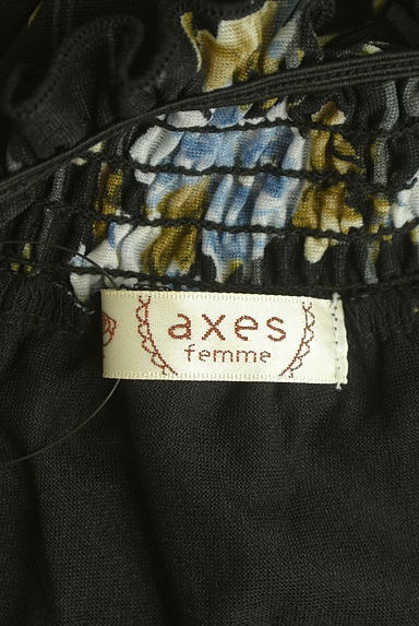 axes femme（アクシーズファム）の古着「花柄×ストライプオフショルダートップス（カットソー・プルオーバー）」大画像６へ