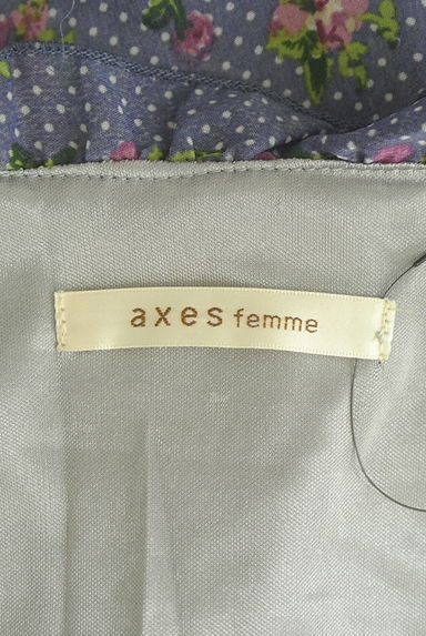 axes femme（アクシーズファム）の古着「ドット×花柄膝丈シフォンワンピース（ワンピース・チュニック）」大画像６へ